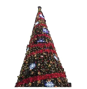 屋外ショッピングモールの装飾緑の人工LED照明大きな木クリスマスの巨大な木