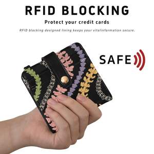 Taşınabilir Hawaii Çiçek Desenli Özel Baskılı PU Deri RFID Koruyucu Su Geçirmez Fermuarlı Kartlık Cüzdan Kısa Kadın Cüzdanı - Product Image 4