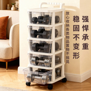 Étagère de rangement multi-tiroirs avec roulettes, 5 niveaux transparents, pour jouets, vêtements, livres, collations, organisateur de salon - Product Image 2