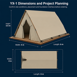 Premium Lodge <b>Tent</b> With 850g PVC Canopy and Laminated Wood Structure for Resort Hotels YX-1 YX-1 Resort-Ready Dimensions the YX- - Product Image 5