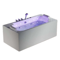 Baignoire Balnéo AFFINARE 1,8 m en Acrylique avec Massage par Jets d'Air, Installation Facile, Design Moderne, 2 Personnes, Intérieur Appartement/Villa