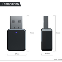 Receptor de Audio de Alta Velocidad 5.1, Salida Dual de 3.5MM, Adaptador Inalámbrico Estéreo AUX USB, Compatible con FM, Duradero, Portátil, Nuevo, Marca Toocki