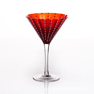 Verre à vin rouge à pied vert épais en cristal / magnifique verre à martini à pied vert épais - Product Image 4