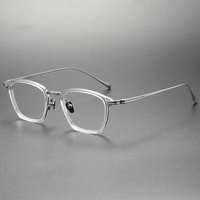 Monture de lunettes en titane pur 2024, monture de lunettes optiques carrée pour hommes, myopie, lunettes de prescription, monture de lunettes de luxe pour femmes, petite lunette KJ-24