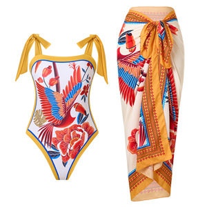 2025 custom design Swimming Suit Women Beach Bathing Suit Swimwear Golden Starfish Ruched Cutout tow Piece Swimsuit and <strong>Skirt</strong> - Product Image 4