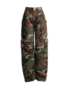 High Quality No <strong>Stretch</strong> Patchwork Camouflage <strong>Jeans</strong> <strong>With</strong> Pocket Patchwork Cargo <strong>Jeans</strong> <strong>Women</strong> - Product Image 3