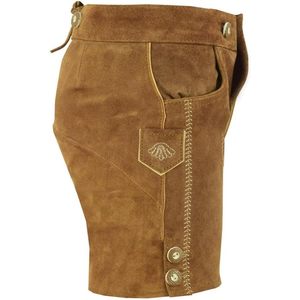 Shorts traditionnels allemands en cuir suédé pour homme, avec bretelles, costume bavarois pour l'Oktoberfest - Product Image 3