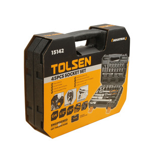 トルセン 15142 45ピース 工業用 家庭用 DIY スチール製 メカニック スパナ 工具セット ボックス入り - Product Image 4