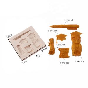 Moule en silicone DIY pour gâteau et fondant, forme rectangulaire 3D, 5 variantes, motif drôle de diplôme, chapeau de docteur et stylo à bille, pour la saison des diplômes - Product Image 2