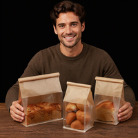 Sacs d'emballage personnalisés transparents en plastique avec fermeture éclair pour supermarché, épicerie, aliments, fruits, poulet rôti, pain de laitière et toasts