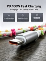 Câble USB magnétique Togudu CC-143 en promotion, charge rapide PD, haute qualité, motif floral coloré, Type-C vers Type-C, 100W 2A, cuivre pur