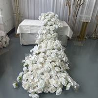 IFG Mariage romantique 2.4m Orchidées roses blanches Coureur de fleurs Orchidées florales en soie pour événements