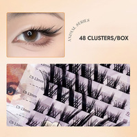 BQI Puppy/ Fox Eye Series 10-13mm Faux cils segmentés faciles à utiliser Faux cils très naturels doux et épais