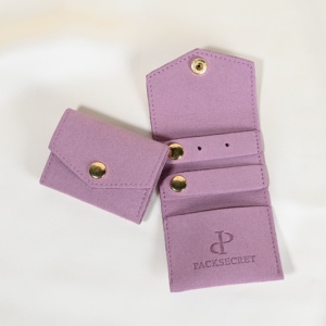 Packsecret Luxury 1.4mm Microfiber Mini Travel Roll Custom Logo Foldable Portable Jewelry Pouch for Organizing <b>Gift</b> Packaging - Product Image 2