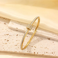 Bracelet et jonc en acier inoxydable 316L anti-ternissement et résistant à l'eau, plaqué or 14K 18K, bracelets de créateur pour femmes