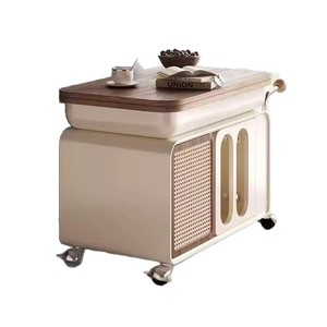 Mobile Solid Wood Coffee <b>Table</b> Height Adjustable Folding With Storage Living Room <b>Sofa</b> Tea <b>Table</b> Corner Trolley - Product Image 5