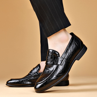 Chaussures pour hommes en cuir souple à enfiler, style décontracté et habillé, vente en gros d'usine à prix abordable