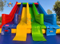 WINWAYTOYS Toboggan aquatique gonflable en PVC écologique à quatre voies arc-en-ciel - Toboggan aquatique d'été pour enfants, piscine pour fête en plein air
