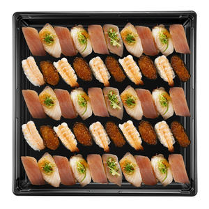 Caja de plástico desechable de 65 oz de alta calidad con base de sushi para embalaje de alimentos para llevar Caja grande apilable - Product Image 3
