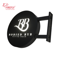Boîte lumineuse publicitaire extérieure IP65, panneau lumineux rond rotatif double face, enseigne lumineuse LED, boîte lumineuse en acrylique 3D