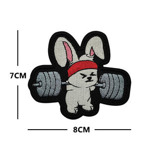 Tempelan kartun lucu, Gym kreatif terkait kebugaran kartun lucu lencana tanpa rasa sakit tidak ada pengait semangat untuk pakaian topi dan ransel Dekorasi - Product Image 2