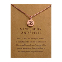 Collier pendentif symbole Om Yoga en acier inoxydable, chaîne ras du cou avec symbole hindou Om Shiva, bijou amulette vintage