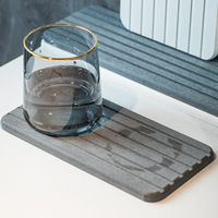 Ensemble de deux tapis écologiques réutilisables en boue de diatomée, absorbants l'eau et isolants thermiquement, pour table à manger, salle de bain et tasses à thé