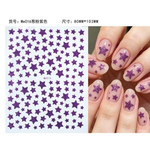 Pegatina Minimalista para Uñas con Pentagrama, 8 x 10 cm, Estrella Blanca y Negra, Adhesivo Trasero, Resistente al Agua - Product Image 5