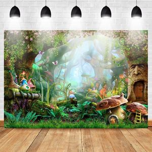 ฉากหลังถ่ายรูปเทพนิยายป่ามหัศจรรย์ ขนาด 7x5 ฟุต ตกแต่งงานวันเกิดเจ้าหญิงสาว ต้นไม้มหัศจรรย์ เห็ด ผลิตในจีน - Product Image 2