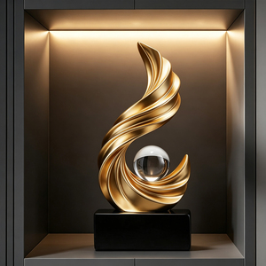 Adorno de Prosperidad Feng Shui, Bola de Cristal Dorada, Decoración para Sala de Estar, Mueble de TV, Oficina, Escritorio, Regalo de Inauguración de Casa - Product Image 2