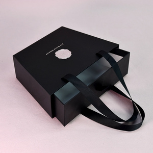 Custom Logo <b>Empty</b> Luxury Premium Paper Rigid Magnetic <b>Gift</b> Packaging <b>Box</b> With Ribbon Handle - Product Image 4