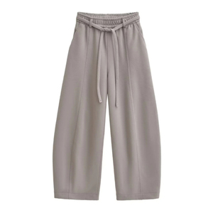 <span class=keywords><strong>Pantaloni</strong></span> Palazzo Casual da <span class=keywords><strong>Donna</strong></span> in <span class=keywords><strong>Cotone</strong></span> con Tasche, Gamba Larga ed Elastico in Vita, Collezione Autunno 2026 - Product Image 2