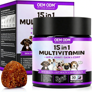 Masticables Multivitamínicos para <span class=keywords><strong>Perros</strong></span> con Condroitina, Probióticos, Omega-3 y Glucosamina para la Piel, el Pelaje, el Corazón, las Articulaciones, el Intestino, el Hígado, el Cerebro, <span class=keywords><strong>los</strong></span> <span class=keywords><strong>Ojos</strong></span> y el Sistema Inmunitario - Product Image 1