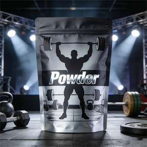 Sachet Doypack Personnalisé en Aluminium avec Fermeture Ziplock pour Poudre, Emballage Plastique pour Suppléments Protéinés <span class=keywords><strong>Monohydrate</strong></span> et Créatine - Product Image 1