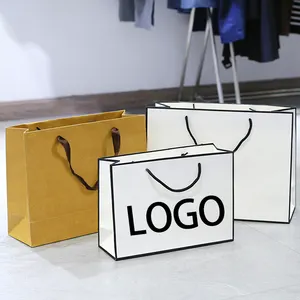 로고 인쇄 된 의류 포장 종이 쇼핑 캐리 가방 크래프트 친환경 종이 봉투