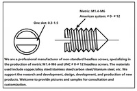 Vis de serrage à pointe fendue à filetage fin M2-0.4P 3.5L en cuivre, acier inoxydable et acier allié, classe 10.9 et 12.9