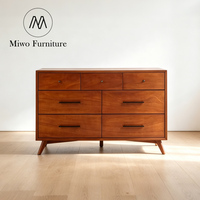 Commode contemporaine en bois, meuble de chambre nordique, décoration intérieure, armoire de rangement latérale, commode à 7 tiroirs, personnalisable