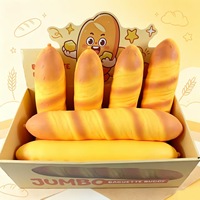 Balle anti-stress géante en forme de baguette de 38 cm, en TPR, à rebond lent, jouet souple rempli de farine, simulation alimentaire, jouet à presser pour soulager le stress