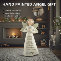 Statue d'ange peinte à la main ENNAS, sculpture en résine écologique, décoration de table pour la maison, cadeau religieux de Noël, cadeau d'amitié