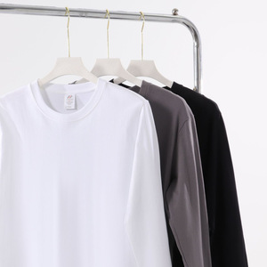 <strong>Long</strong> <strong>Sleeve</strong> Shirts 230g <strong>Cotton</strong> Loose Round Neck <strong>Long</strong> <strong>Sleeve</strong> T-shirt for Men and Women Spring Shirts - Product Image 4