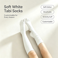 Chaussettes Tabi en coton doux personnalisées pour femmes, chaussettes Tabi à bout fendu, respirantes, extensibles, chauffe-jambes personnalisables