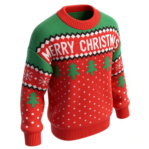 Maglione Natalizio Personalizzato OEM, Design Classico Jacquard a Maniche Lunghe, Pullover Lavorato a Maglia con Collo Tondo - Product Image 1
