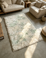 Tapis moderne en polyester à poils longs, fabriqué à la machine, lavable, antidérapant, épais, doux et moelleux, pour usage domestique
