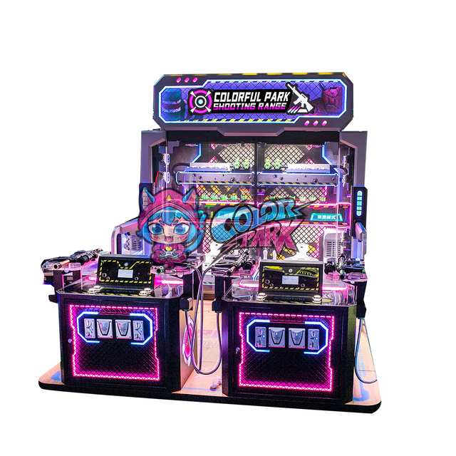 Colorful Park 4 People Alien Shooting Range Arcade  Game Machine