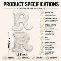 Patch brodé personnalisé en chenille avec lettres R et P, thermocollant, pour casquette, veste, décoration de vêtements