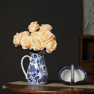 Jarrón azul y blanco con estampado 3D, zapatos de bailarina de cerámica, decoración del hogar, jarrón, cesta de dulces, adornos - Product Image 5