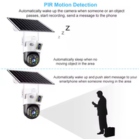 Interphone de surveillance à distance à double objectif WiFi 6MP Suivi humain Caméra solaire CCTV panoramique à 360 degrés à vision nocturne couleur