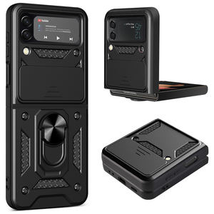Funda de camshield robusta con soporte de anillo de metal para Samsung Flip 3 Flip 4 Flip <span class=keywords><strong>5</strong></span> Huawei P50 bolsillo Flip 6 <span class=keywords><strong>Motorola</strong></span> <span class=keywords><strong>Razr</strong></span> 40 ultra - Product Image 1