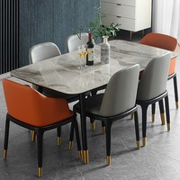 Ensemble de Table à manger de luxe en marbre, style moderne, meubles de maison, pour la salle à manger, 6 pièces