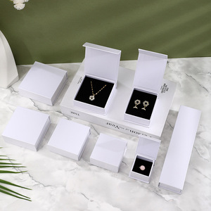 Magnetic Box With Foam Insert For Bracelet Rings Necklace Jewelry Small White Jewelry Gift Box